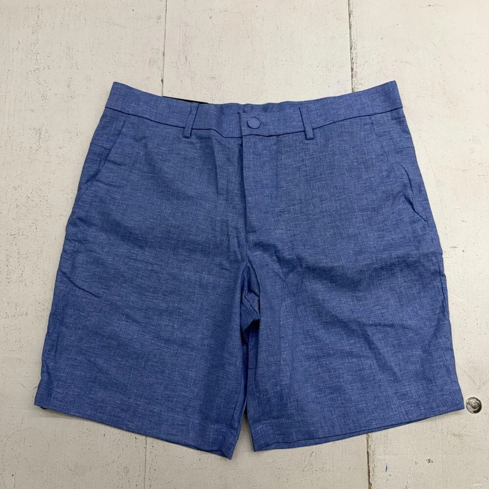 Banana Republic Shorts Mens 33 Blue Chino Core Temp Linen Blend 9 Inseam Casual
